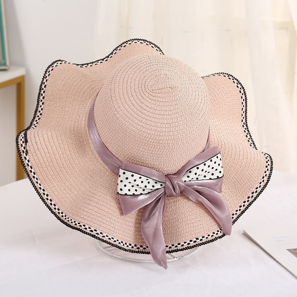 Satin Bow Straw Hat, More Colors