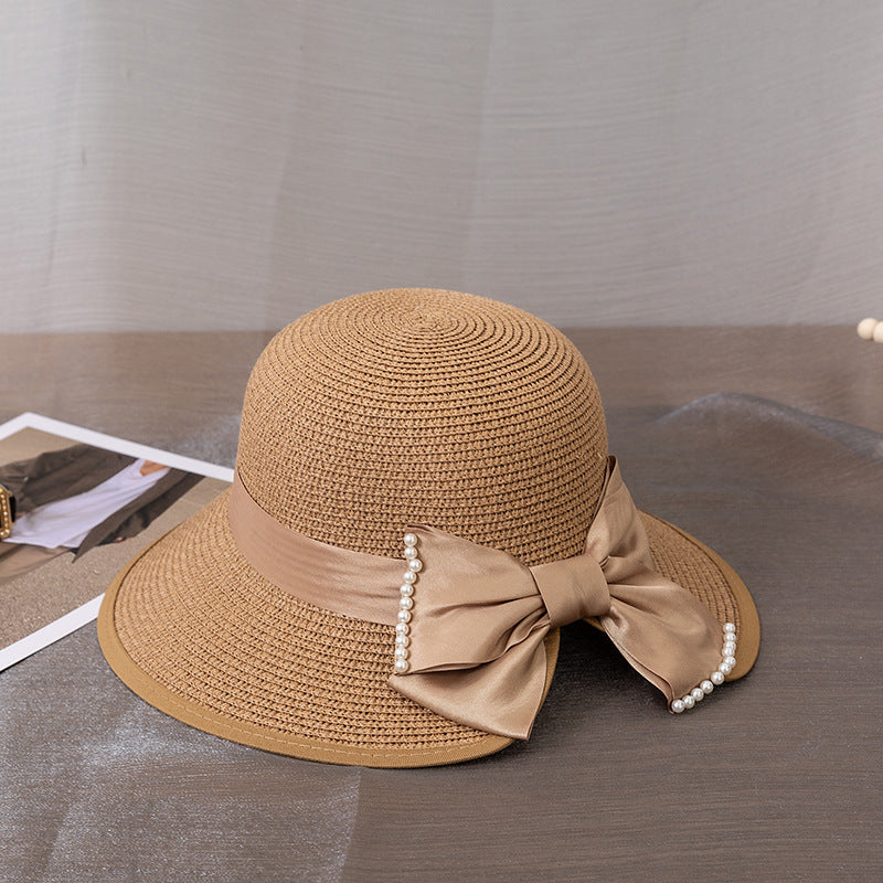 Elegant Pearl Straw Hat, More Colors