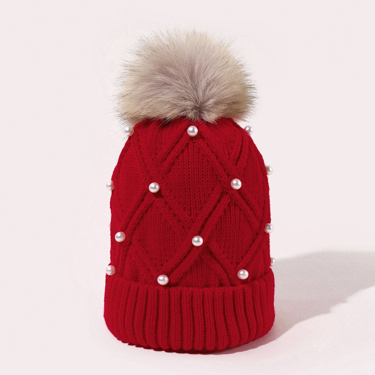 Premium Winter Knit Hat With Pearl, More Colors