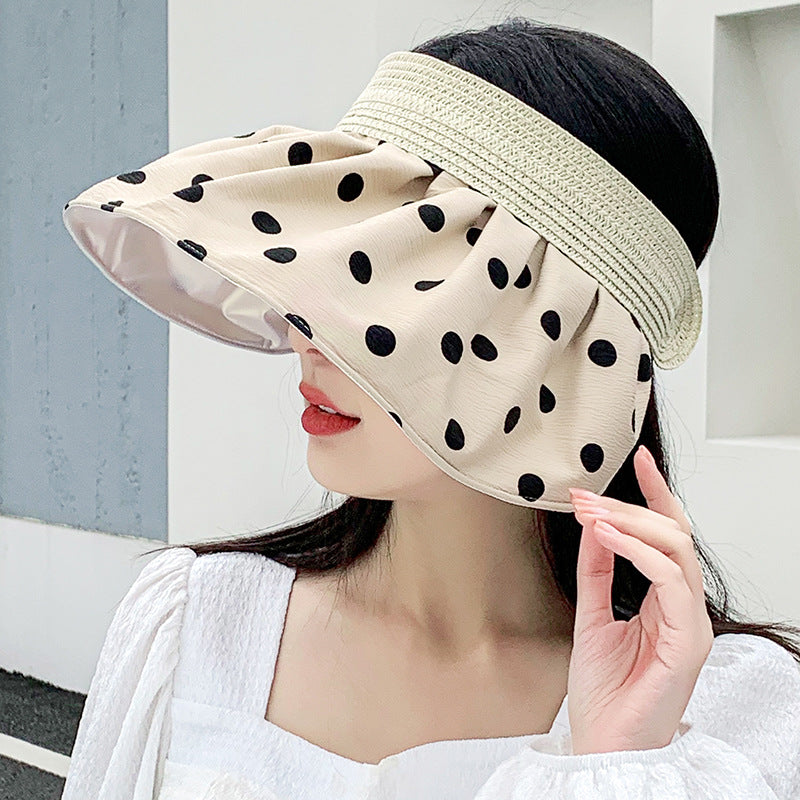 Women Summer Wide Brim Dot Visor Hat, More Colors