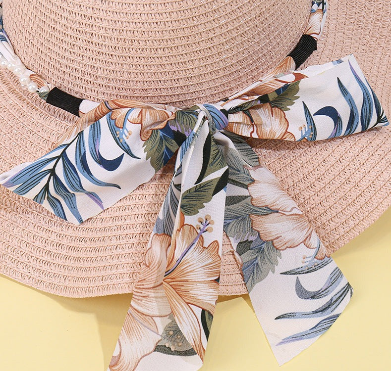 Beautiful Flower Ribbon Straw Hat, More Colors