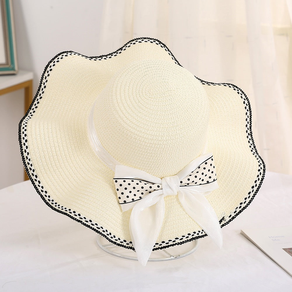 Satin Bow Straw Hat, More Colors