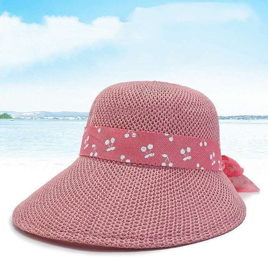 Women Summer Wide Brim Sun Hat, Pink