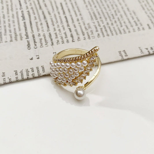 Women Quality Pearl Adjustable Ring