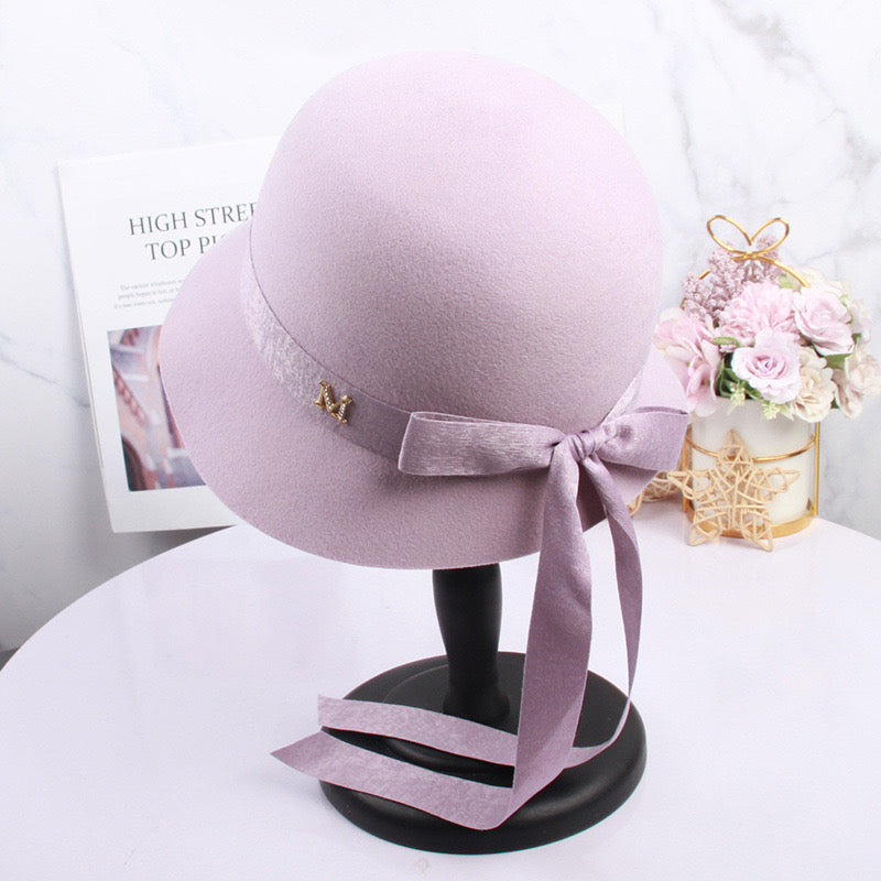 Women Premium Wool Hat With Bow