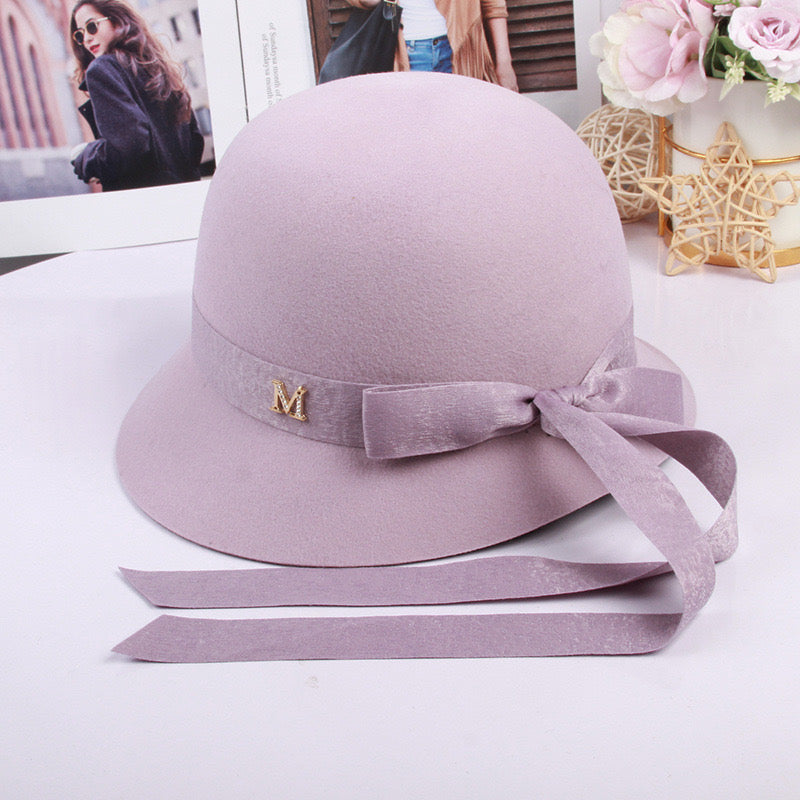 Women Premium Wool Hat With Bow