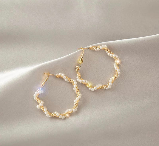 Women Pearl Loop Earring