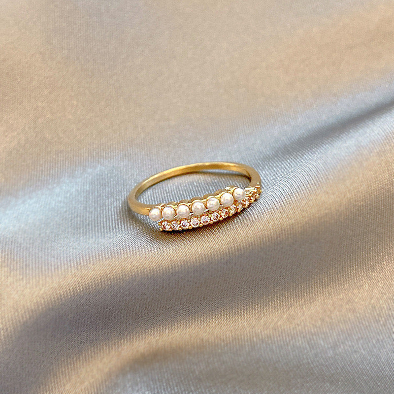 Women Stylish Pearl Adjustable Ring