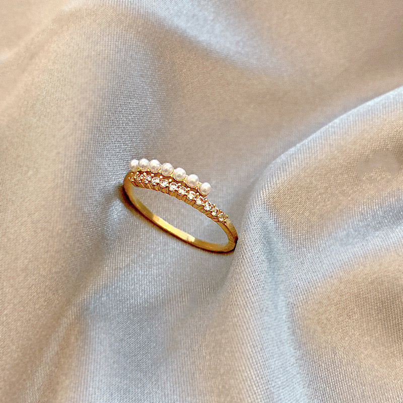 Women Stylish Pearl Adjustable Ring