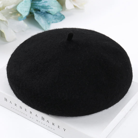 Women French Beret, Black