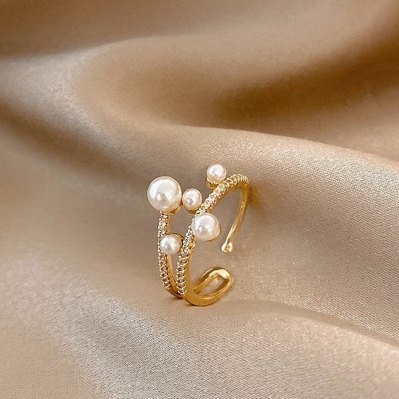 Women Pearl Open Ring