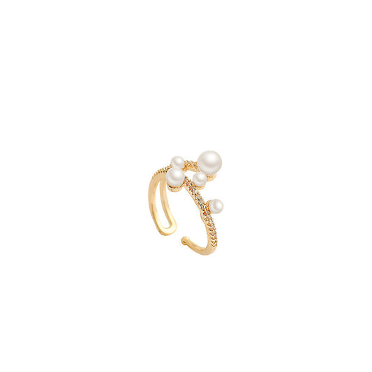 Women Pearl Open Ring