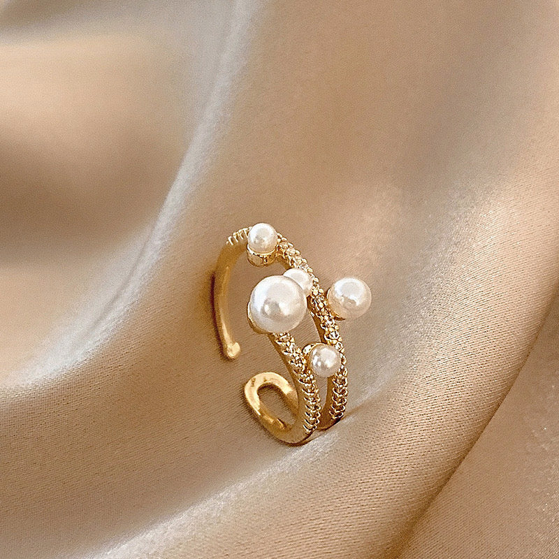 Women Pearl Open Ring