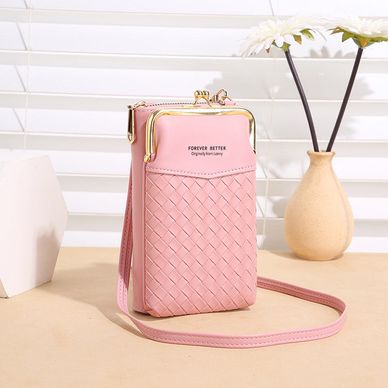 Women Crossbody Phone Bag, Pink