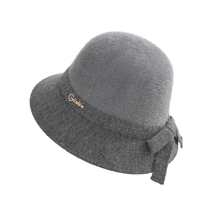 Women Winter Cashmere Soft Hat, Gray