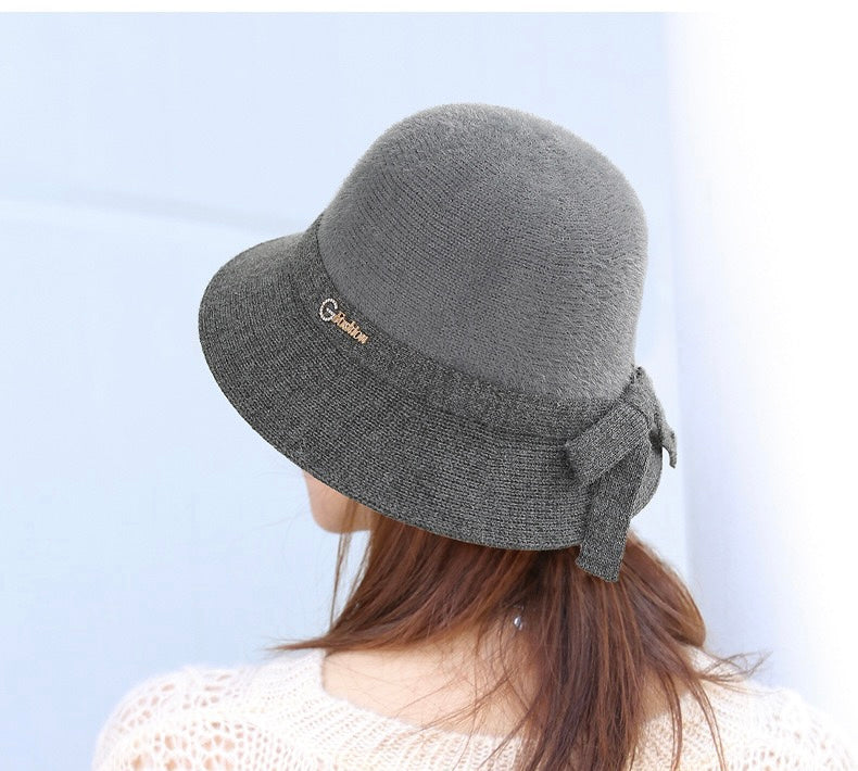 Women Winter Cashmere Soft Hat, Gray