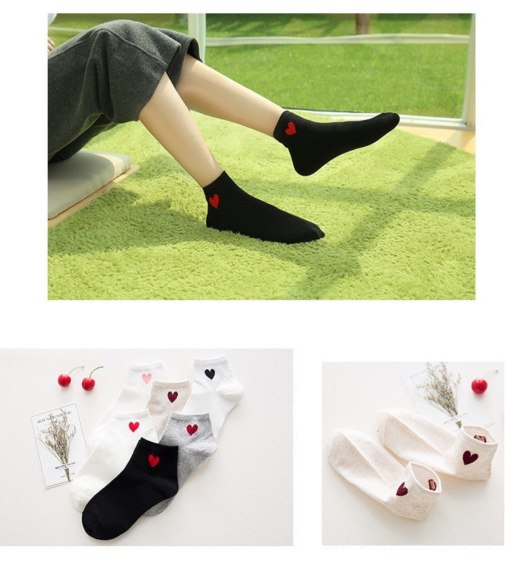 Women Cute Heart Socks