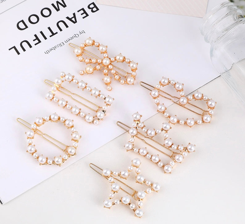 Women Cute Hair Clip with Pearl