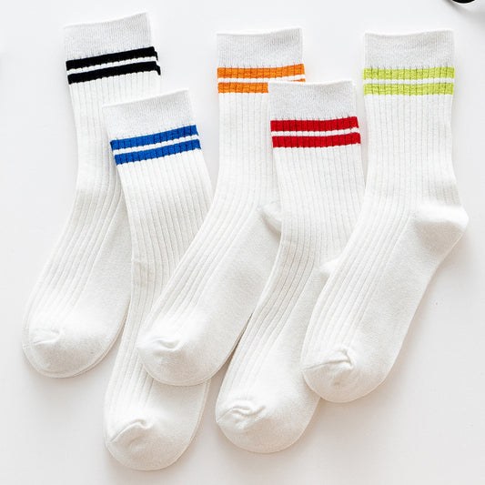 Women Stripe Cotton Socks