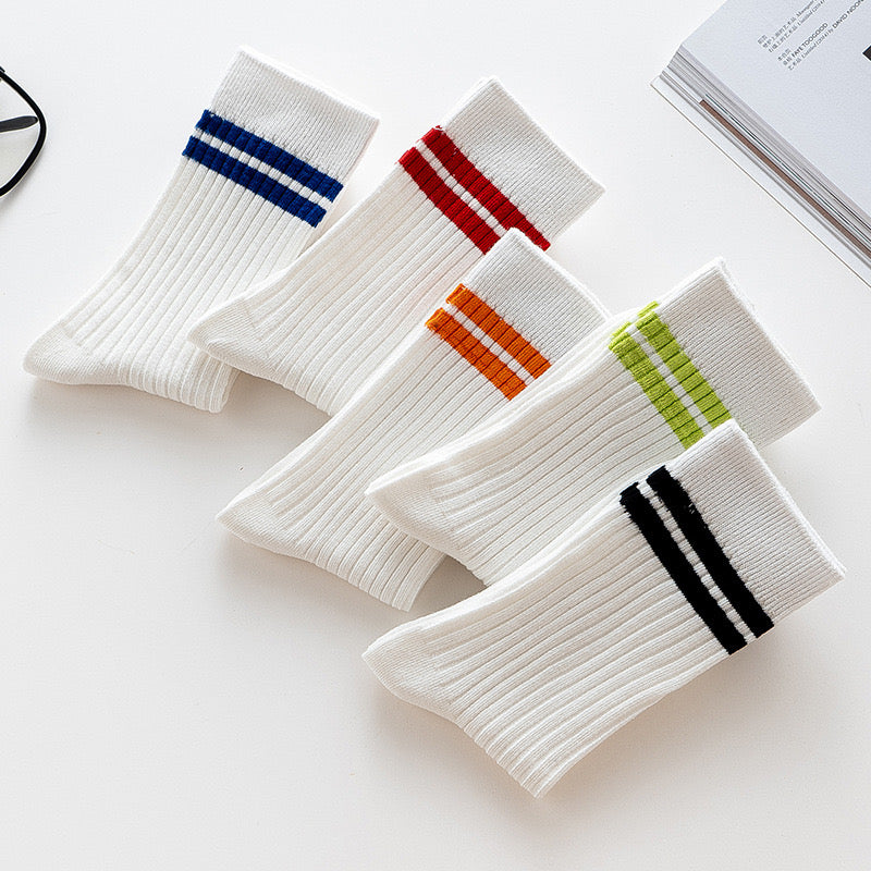 Women Stripe Cotton Socks