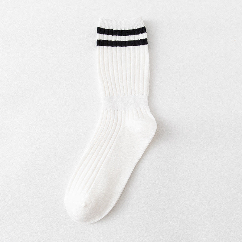 Women Stripe Cotton Socks