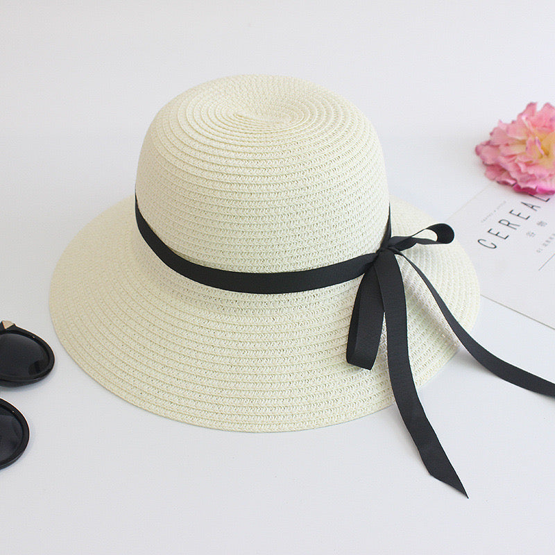 Women Foldable Summer Hat, White