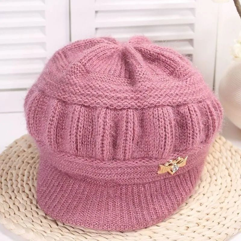 Women Knitted Wool Hat, Pink