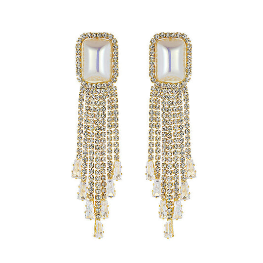 Women Sparkling Tassels Earrings