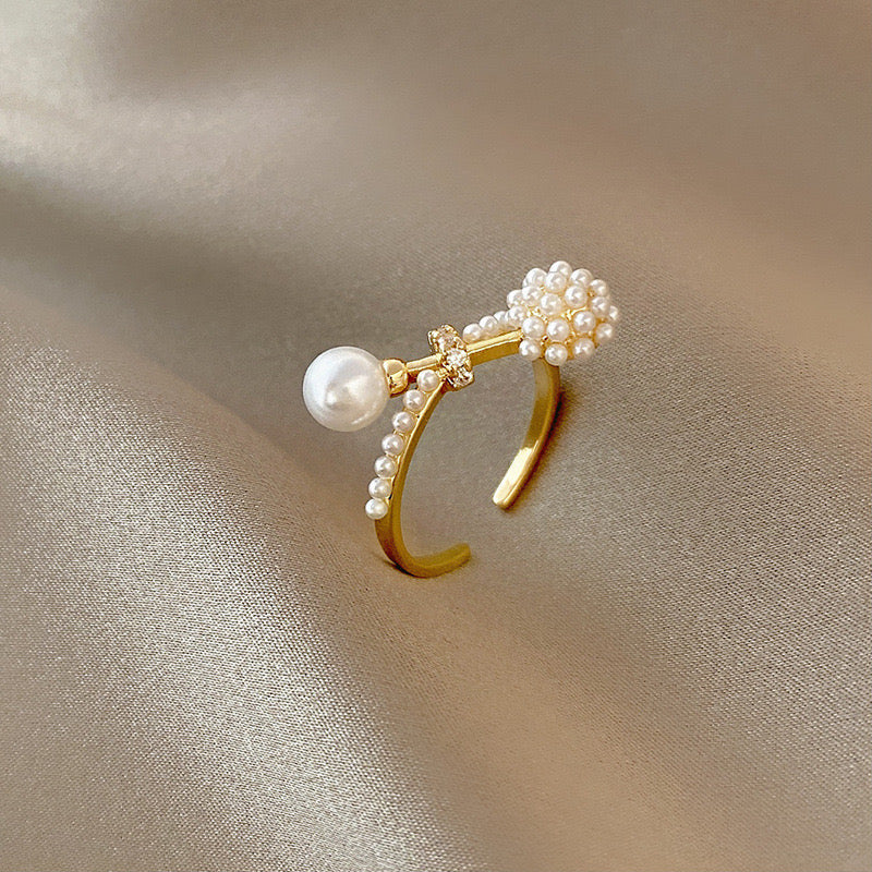 Women Creative Pearl Adjustable Ring