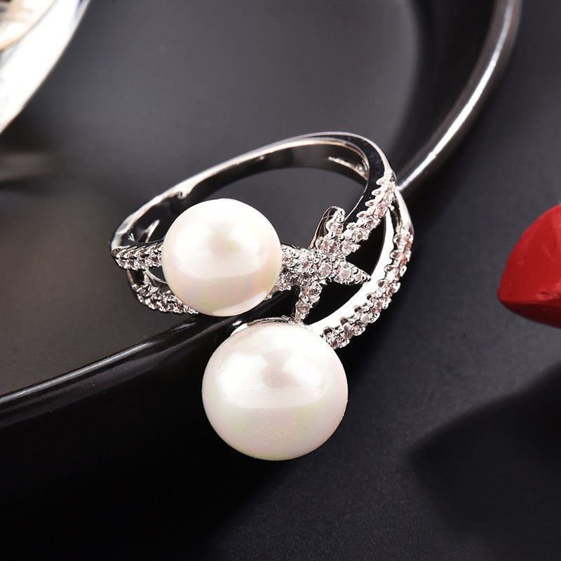 Premium Adjustable Ring with Pearl