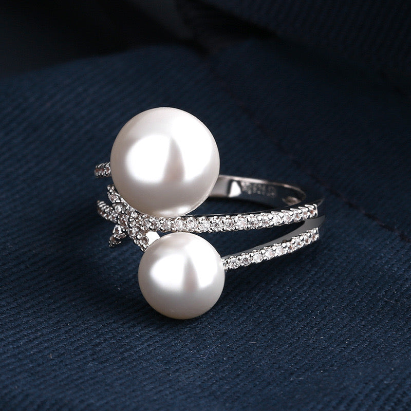 Premium Adjustable Ring with Pearl