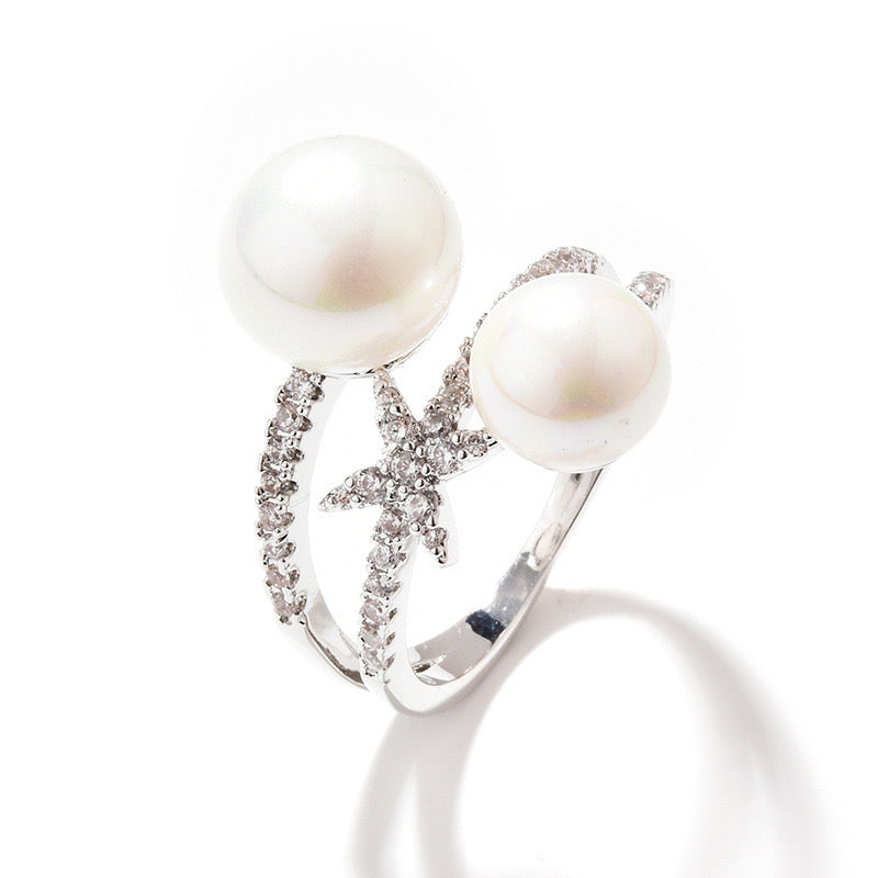 Premium Adjustable Ring with Pearl