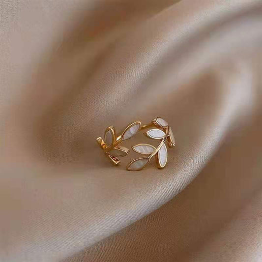 Women Leaf Adjustable Ring