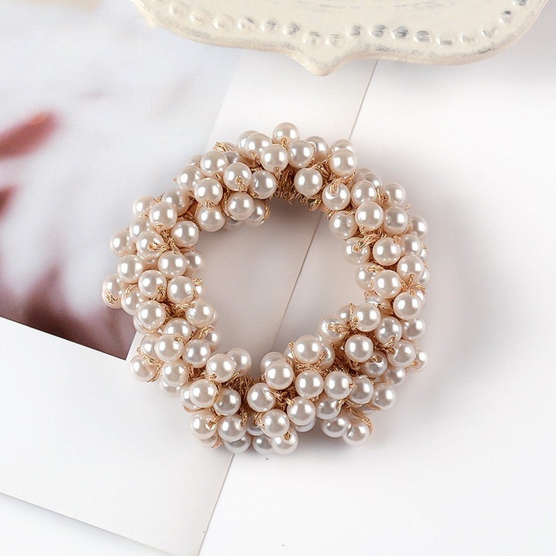 Women Hair Tie With Pearl