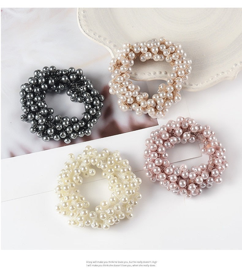 Women Hair Tie With Pearl