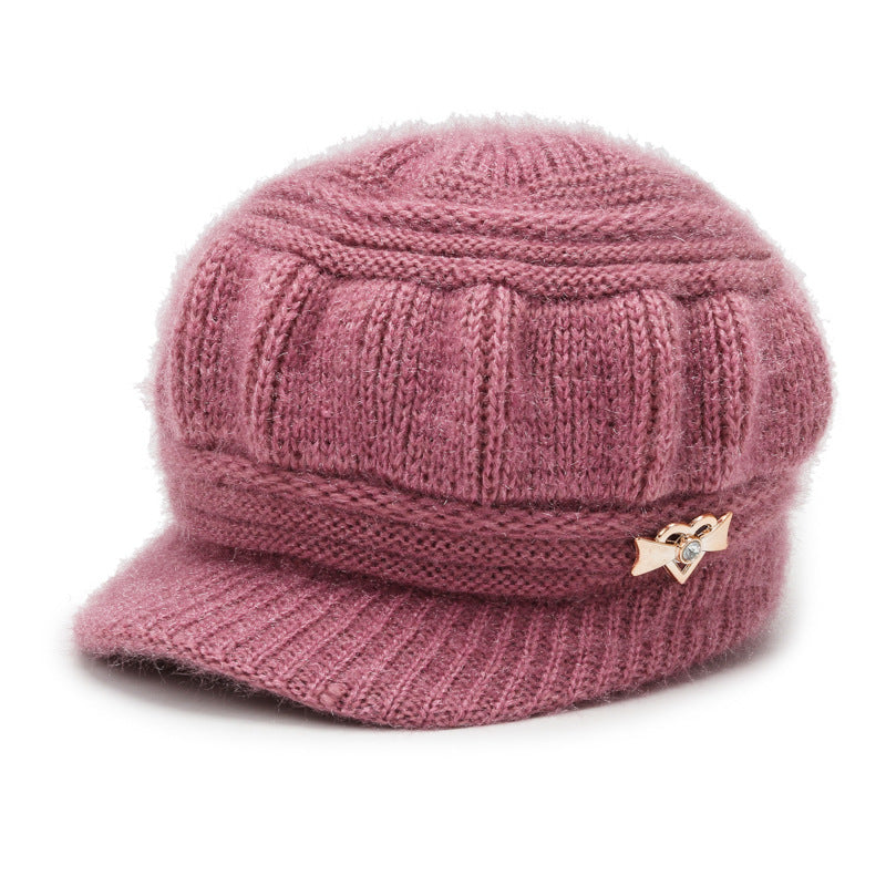 Women Knitted Wool Hat, Pink