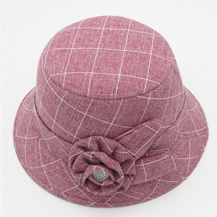 Women Plaid Bucket Hat, Pink