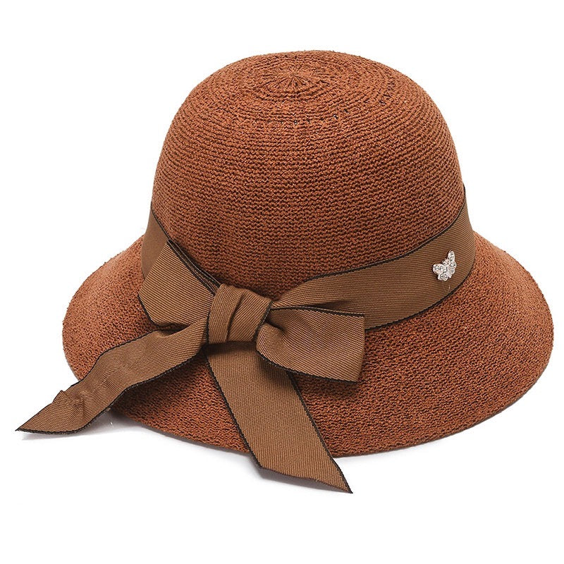 Women Soft Straw Hat, Brown