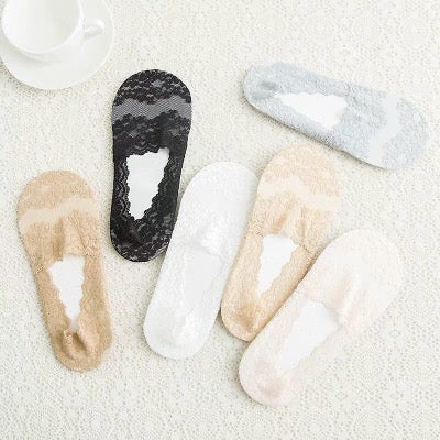 Women Breathable Non-Slip Lace Socks