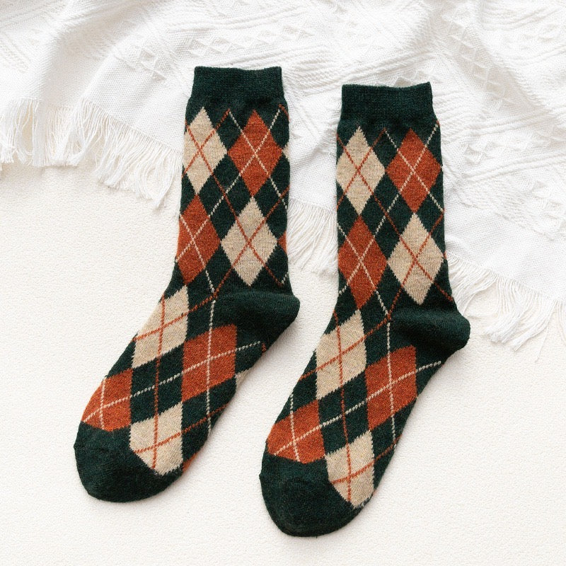 Warm Quality Long Socks, Green