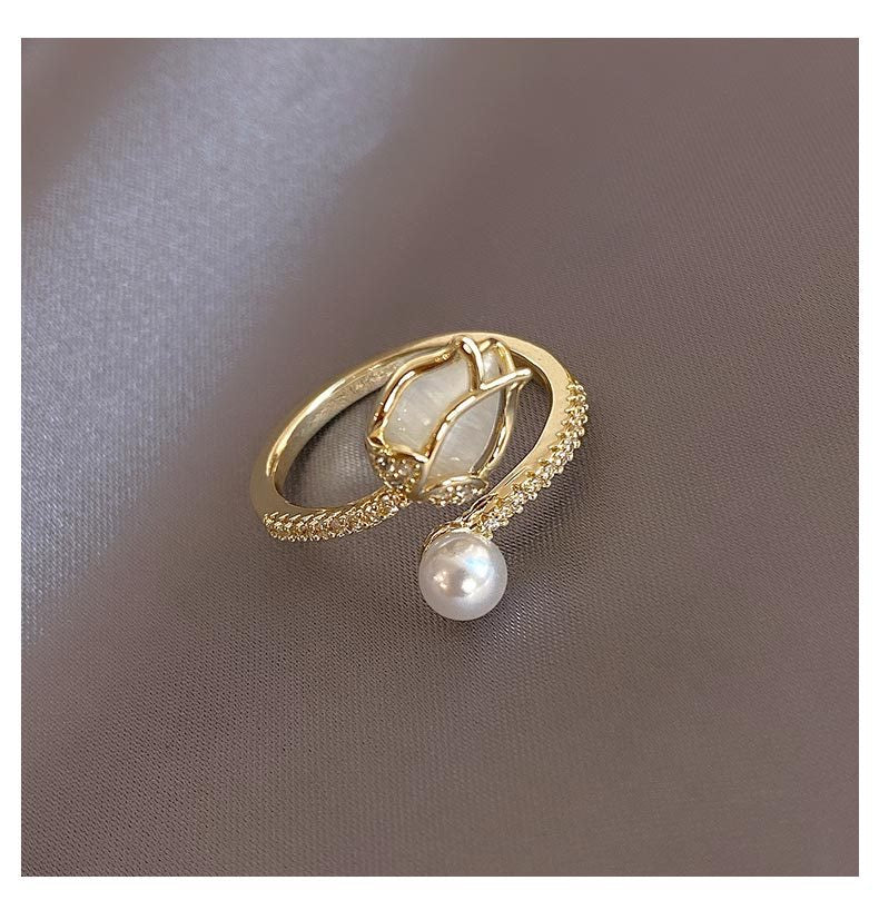 Women Flower Adjustable Ring