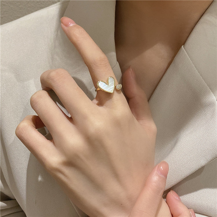 Women Open Heart Adjustable Ring