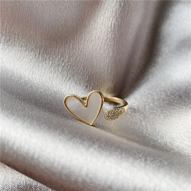 Women Open Heart Adjustable Ring