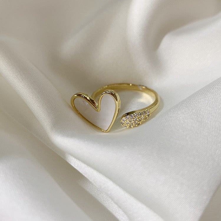 Women Open Heart Adjustable Ring