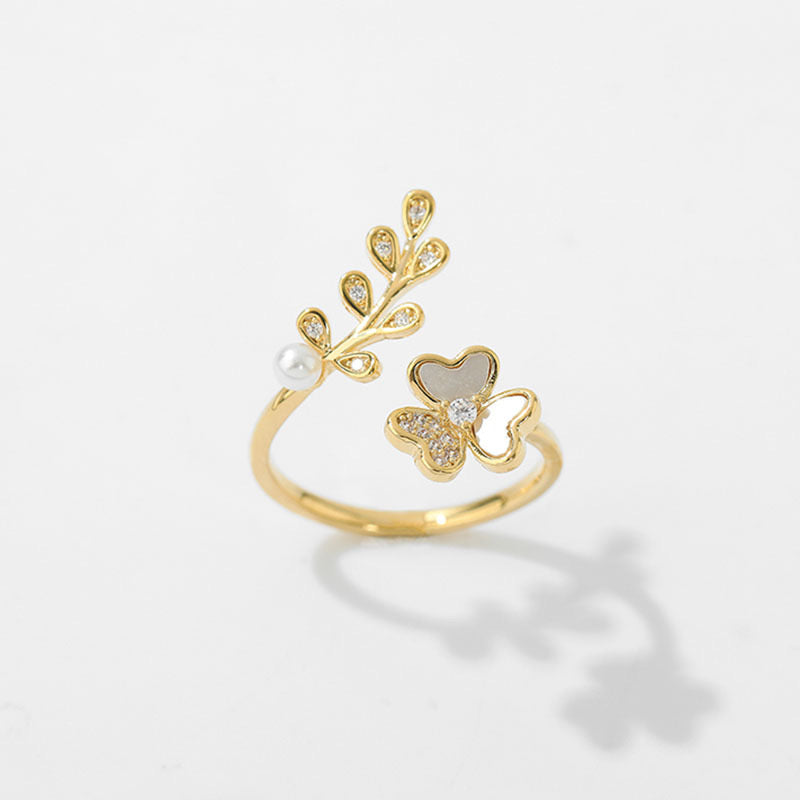 Women Flower Adjustable Ring