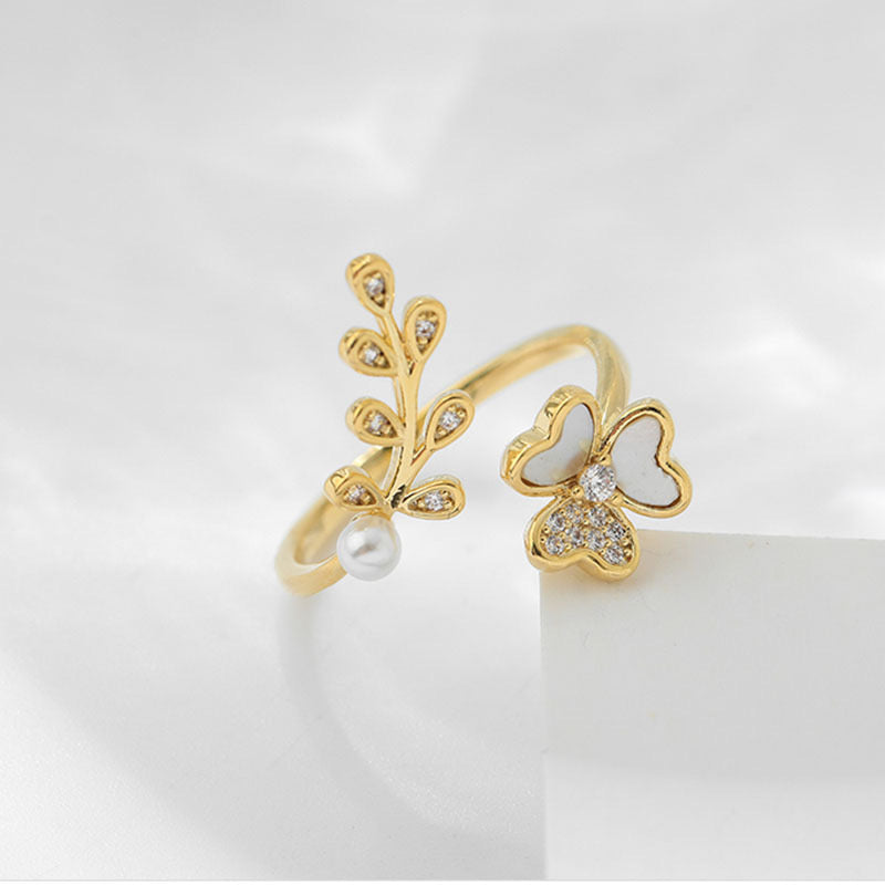 Women Flower Adjustable Ring