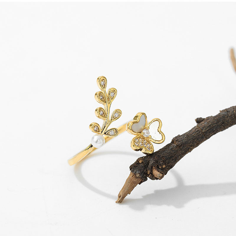 Women Flower Adjustable Ring