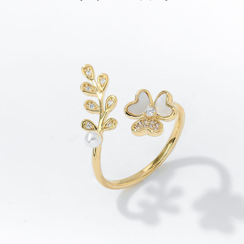 Women Flower Adjustable Ring