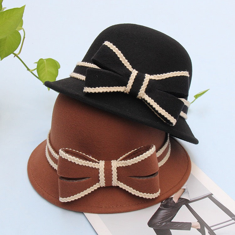 Women Premium Wool Bow Hat