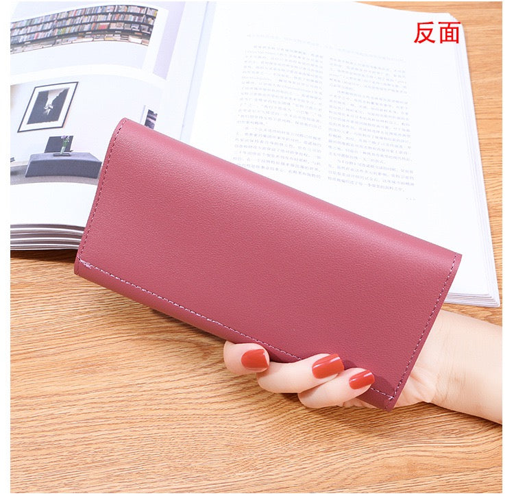 Women Heart Long Wallet, Deep Pink